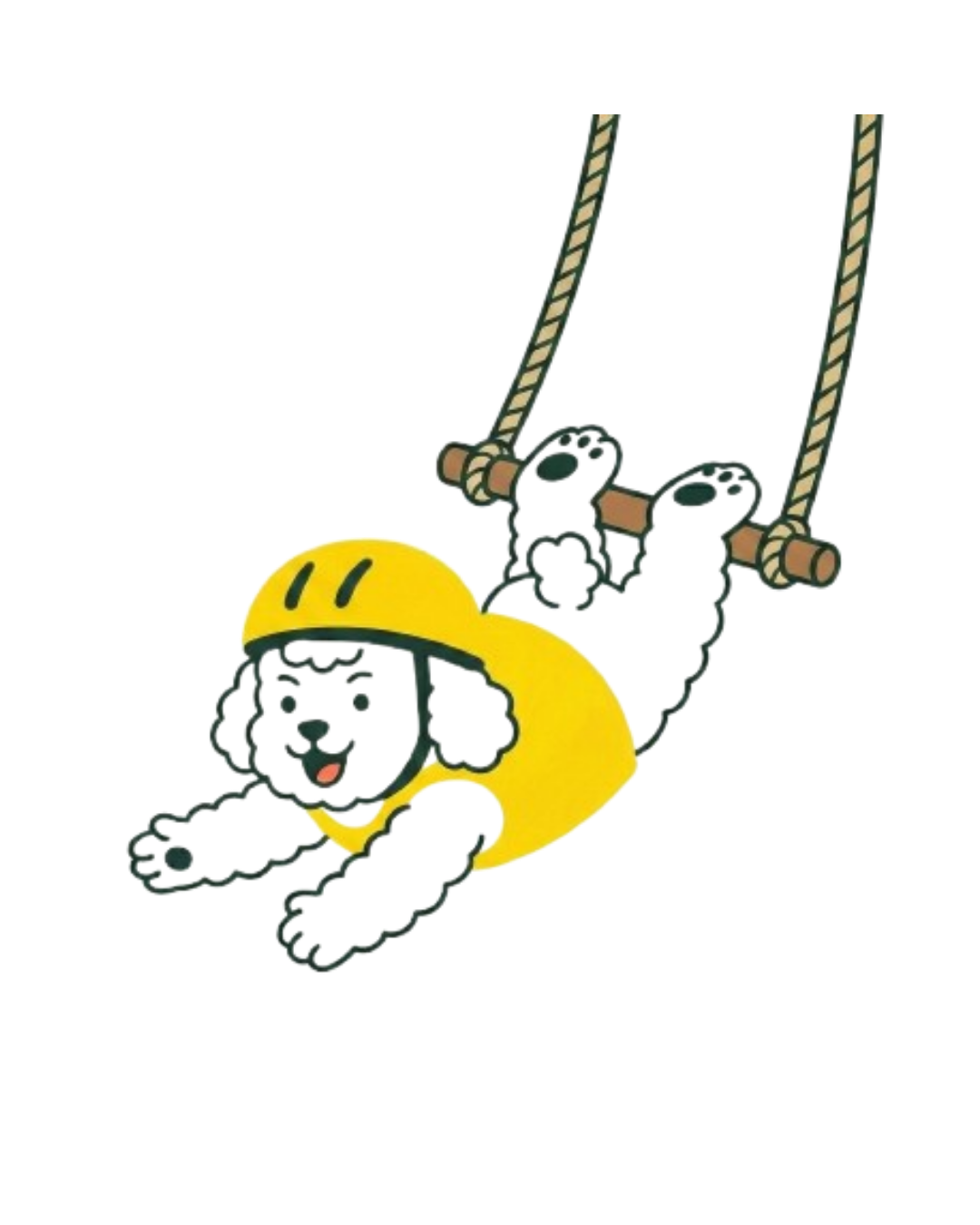 Defensive Pedal mascot swinging from a trapeze
